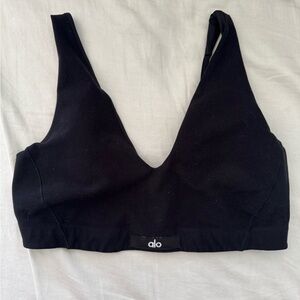 ALO Yoga Black V-Neck Sports Bra